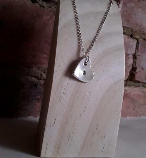 heart charm with initial on necklace