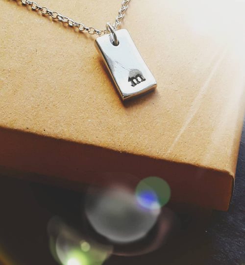 pendant with initial M personalised necklace